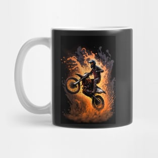 Dirt Bike With Paint Orange Flame Design Mug